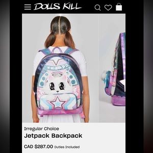 Irregular Choice Dolls Kill Jetpack Fuzzy Cat Space Backpack